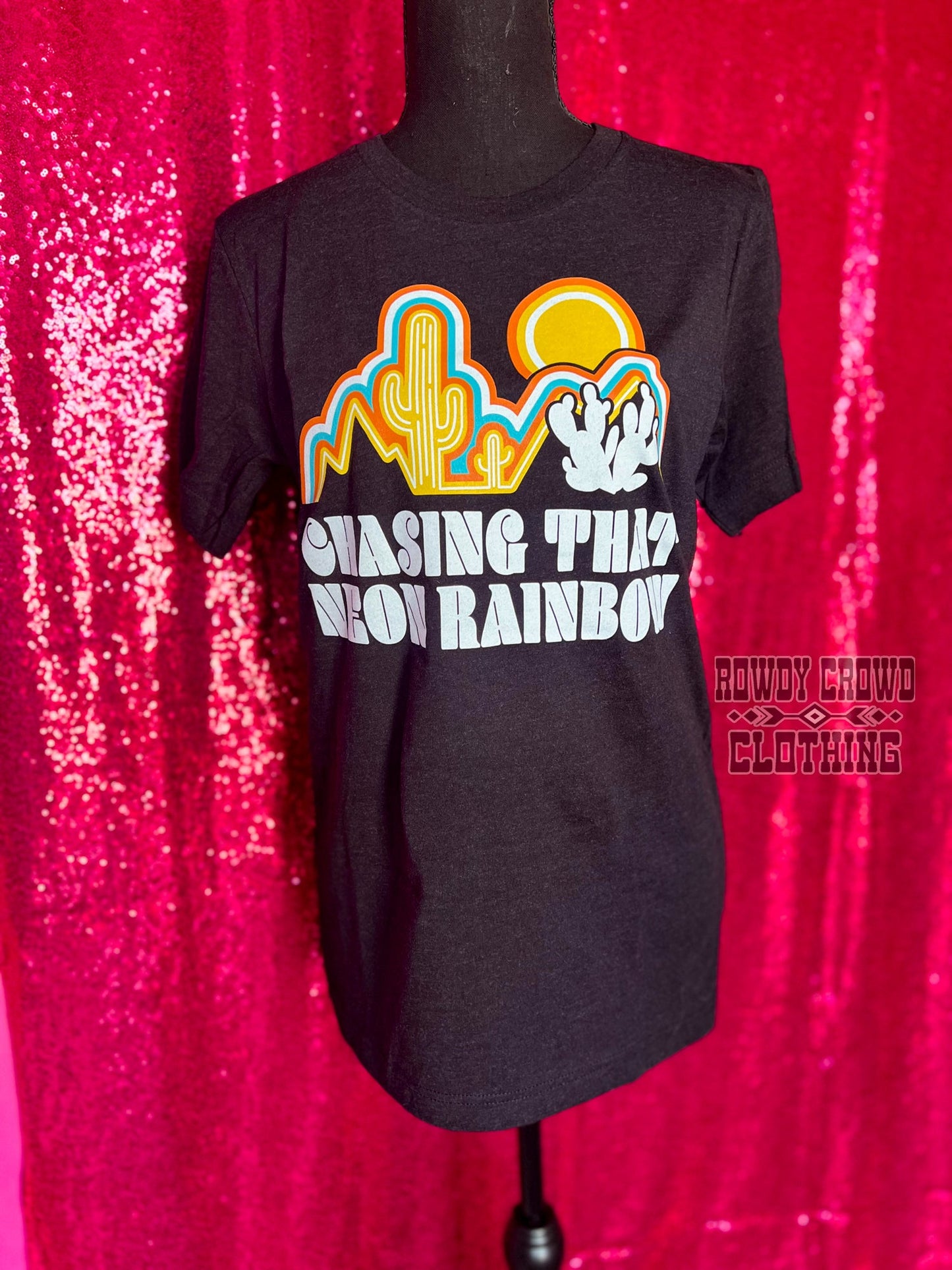 western apparel, western graphic tee, graphic western tees, wholesale clothing, western wholesale, women's western graphic tees, wholesale clothing and jewelry, western boutique clothing, western women's graphic tee, western cowgirl tee, western cowgirl graphic tee, neon rainbow graphic tee, alan jackson graphic tee, desert scene graphic tee