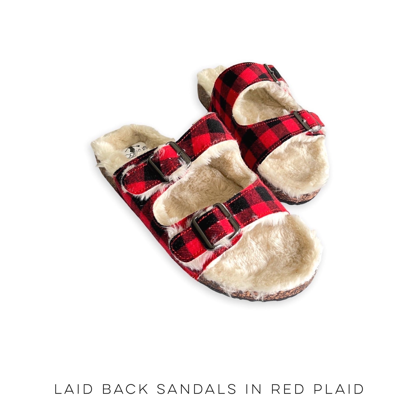 Laid Back Sandals in Red Plaid
