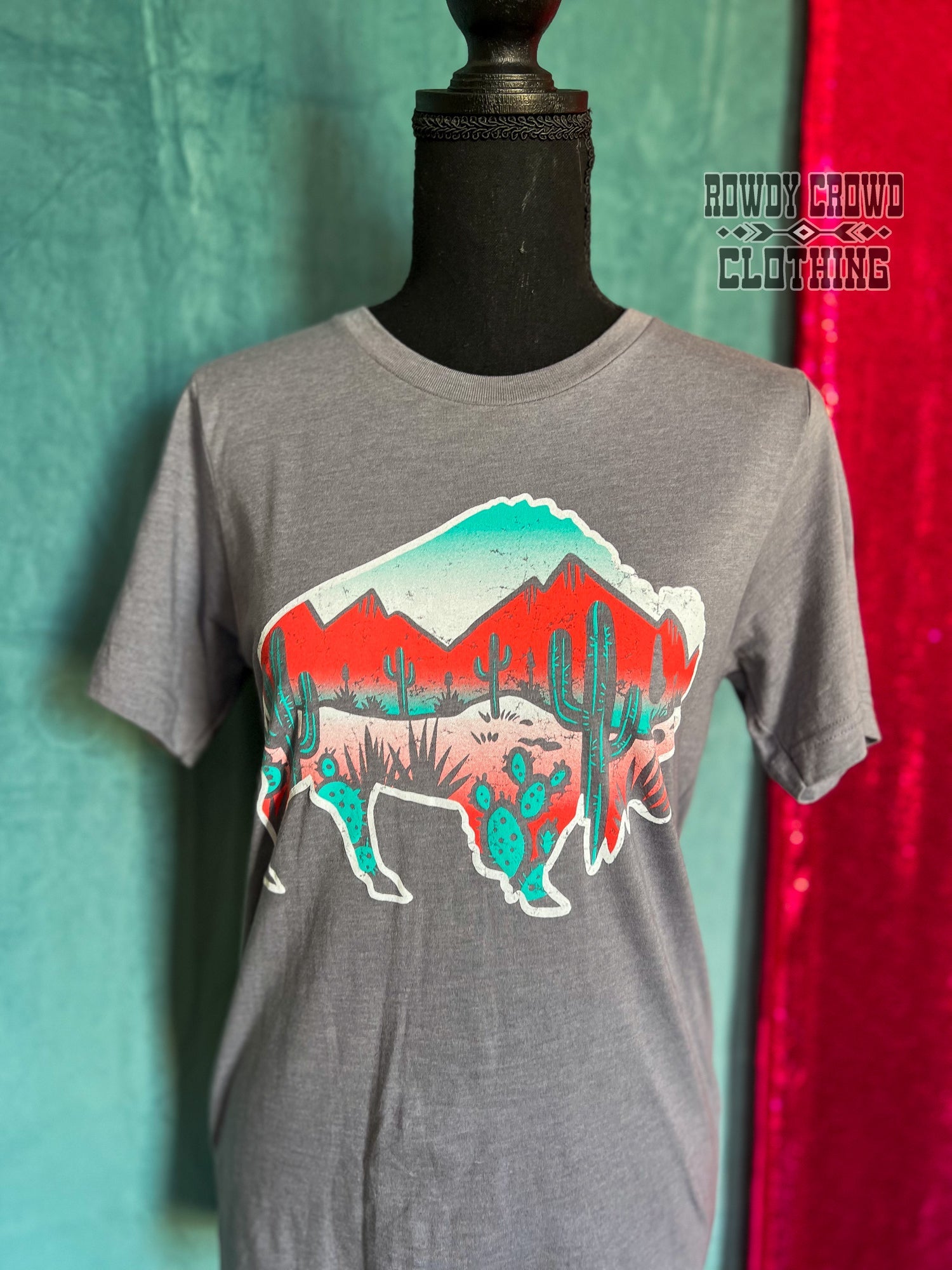 western apparel, western graphic tee, graphic western tees, wholesale clothing, western wholesale, women's western graphic tees, wholesale clothing and jewelry, western boutique clothing, western women's graphic tee, bison graphic tee, desert bison tee, buffalo graphic tee