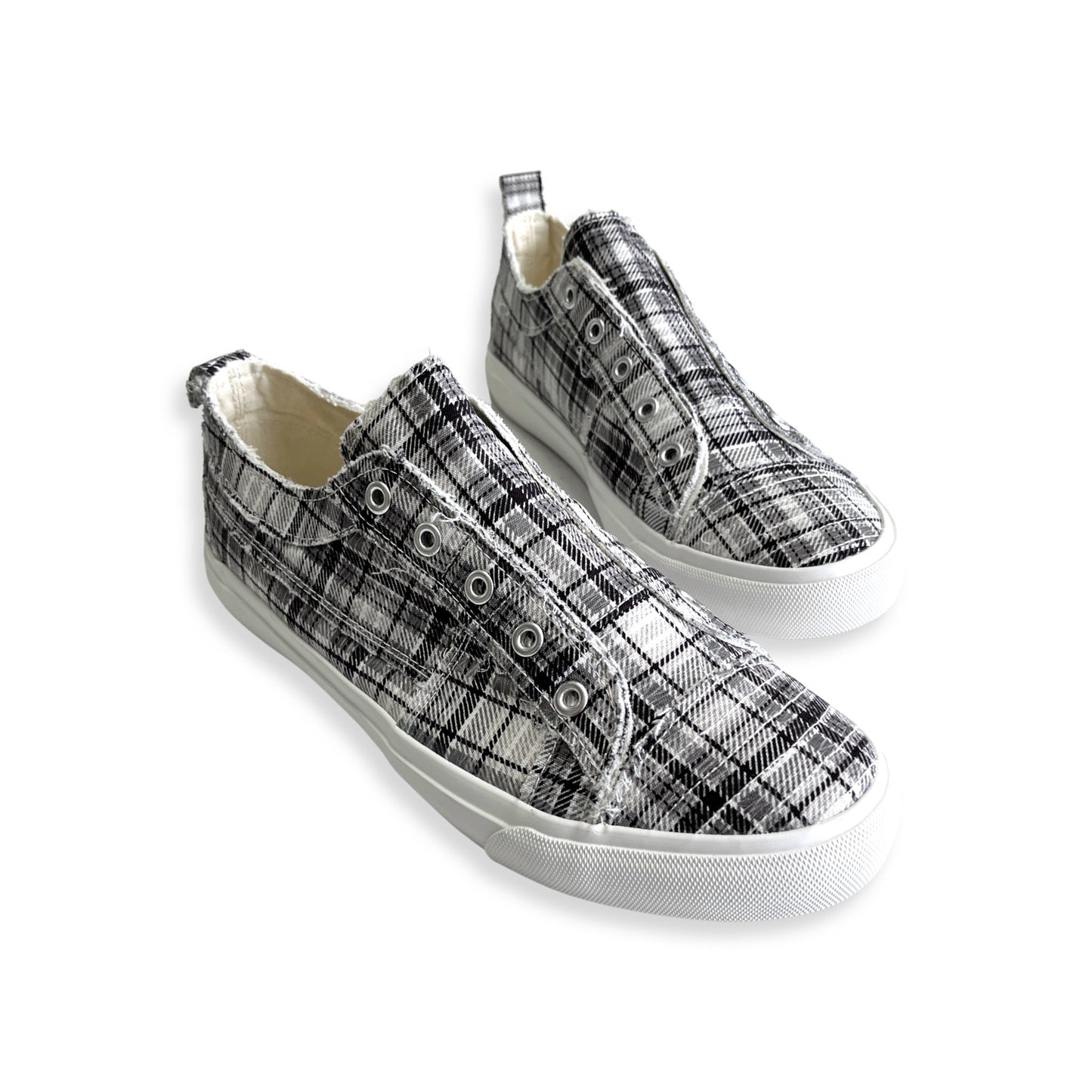 My Gray Plaid Babalu Shoes
