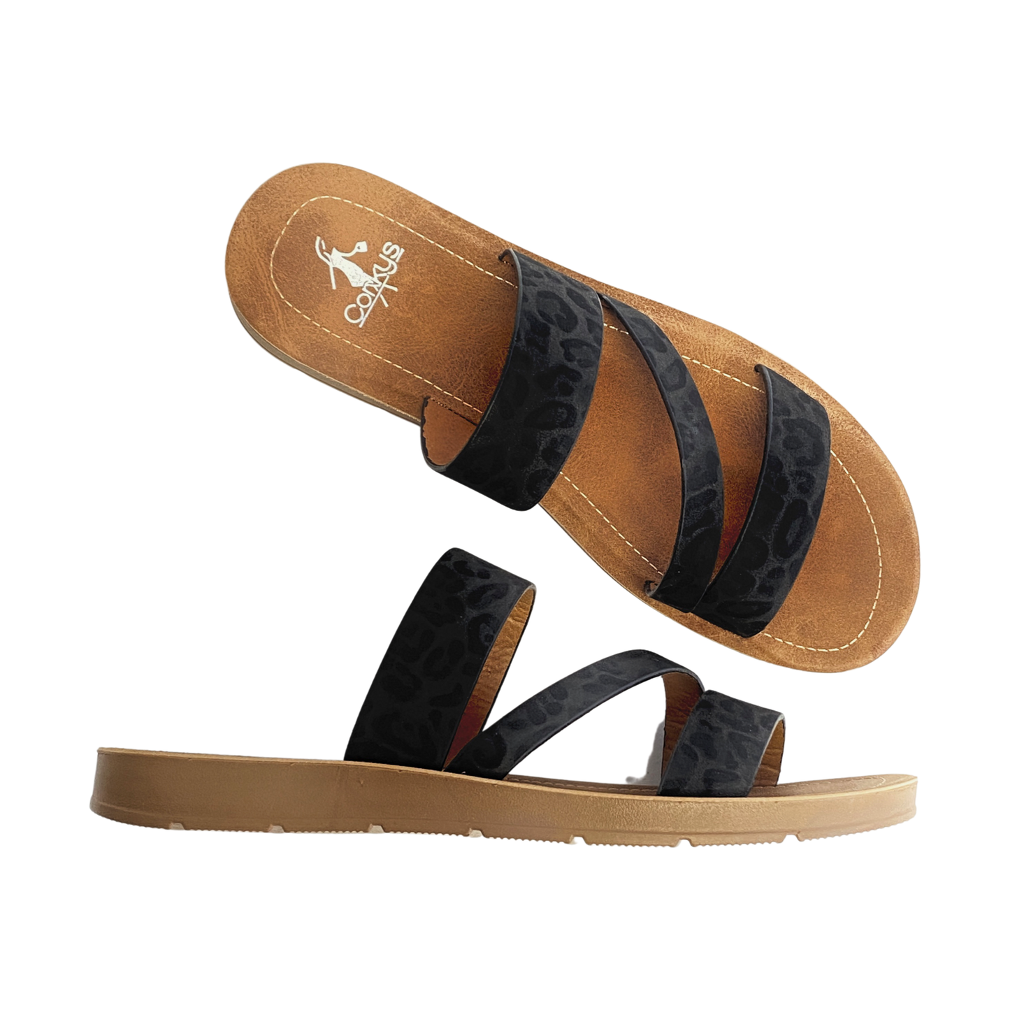 Lydia Sandal in Black Leopard