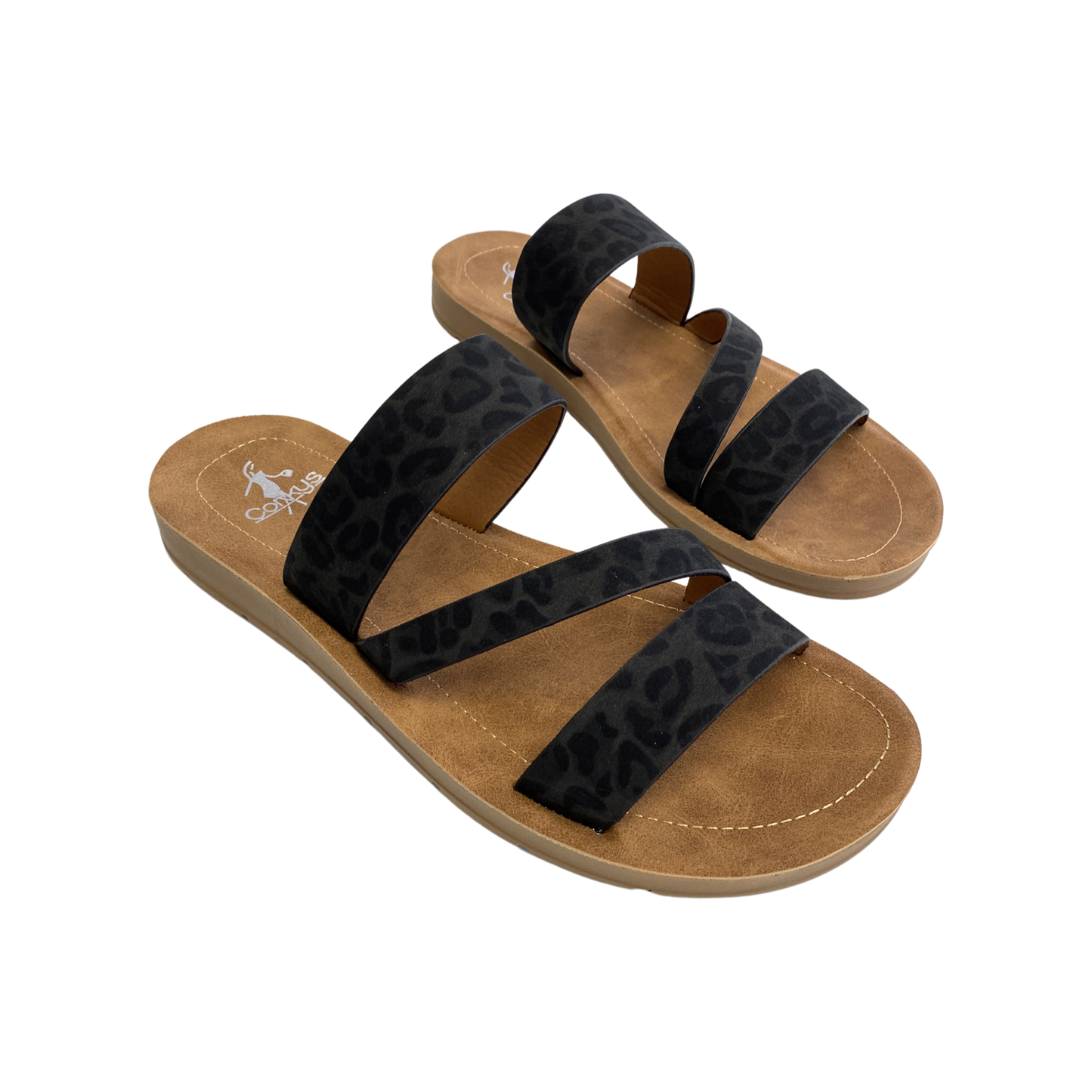 Lydia Sandal in Black Leopard