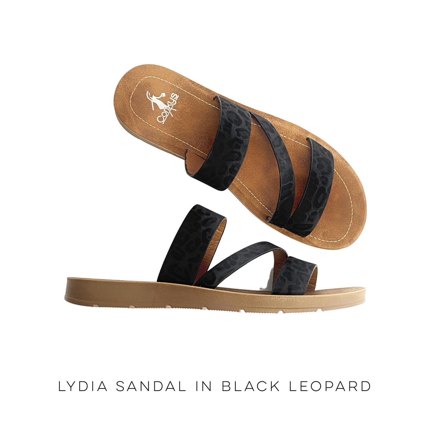Lydia Sandal in Black Leopard