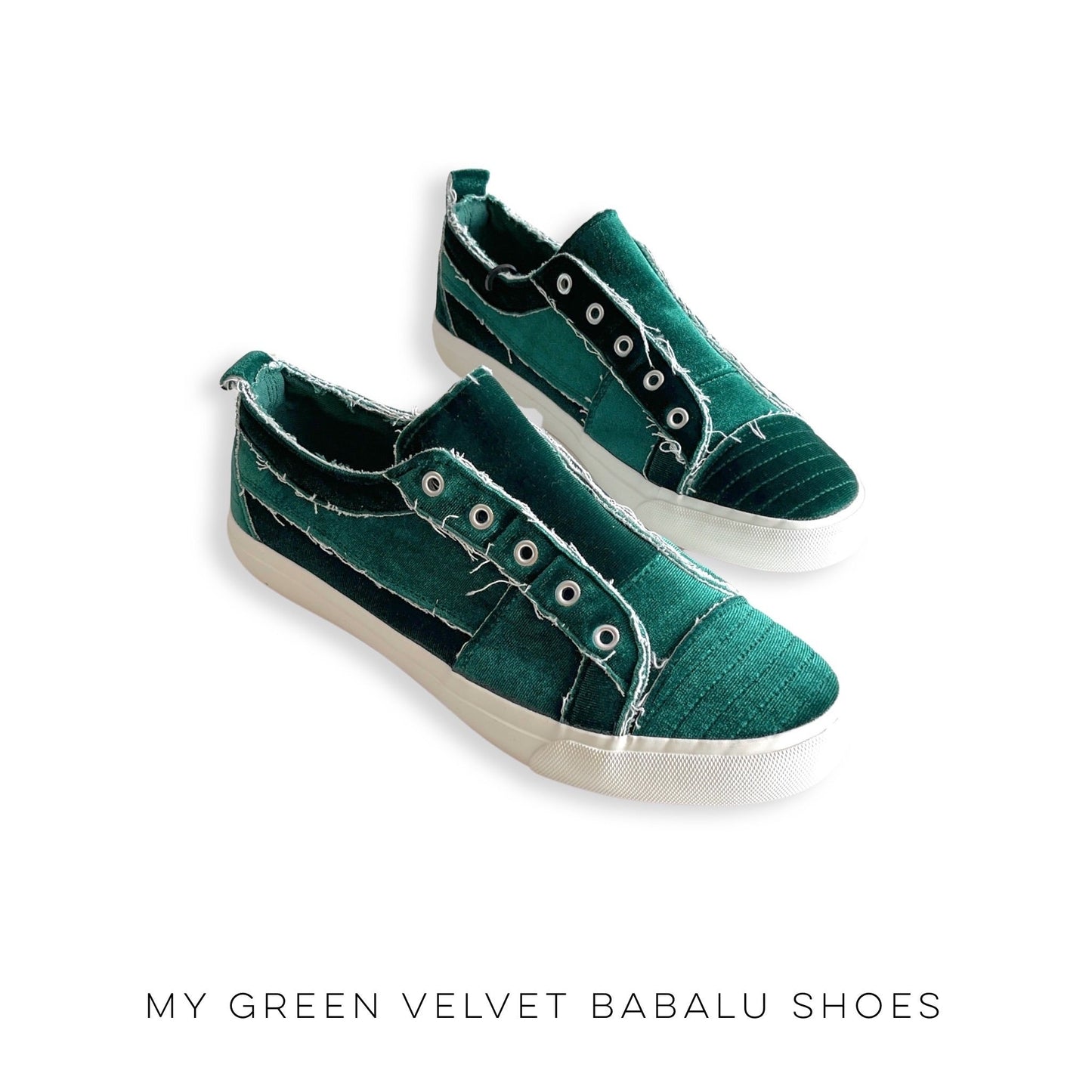 My Green Velvet Babalu Shoes