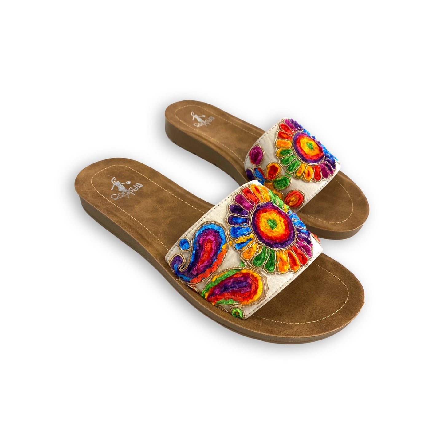 Pinwheel Sandals in Rainbow Floral