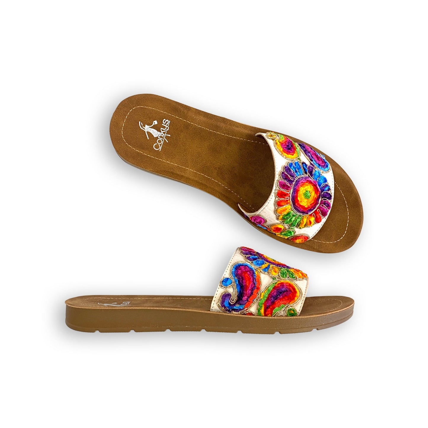 Pinwheel Sandals in Rainbow Floral