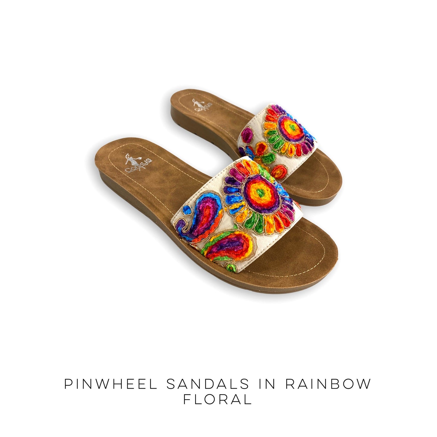 Pinwheel Sandals in Rainbow Floral