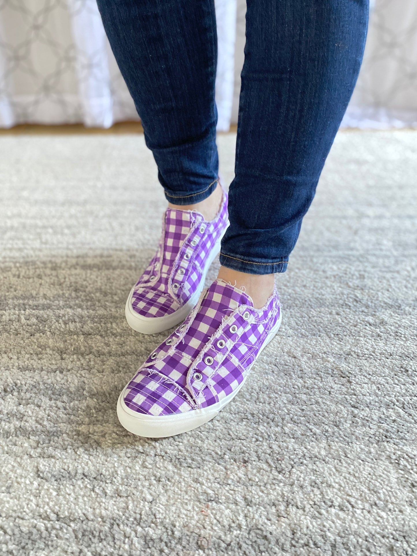 Purple Gingham Babalu Shoes
