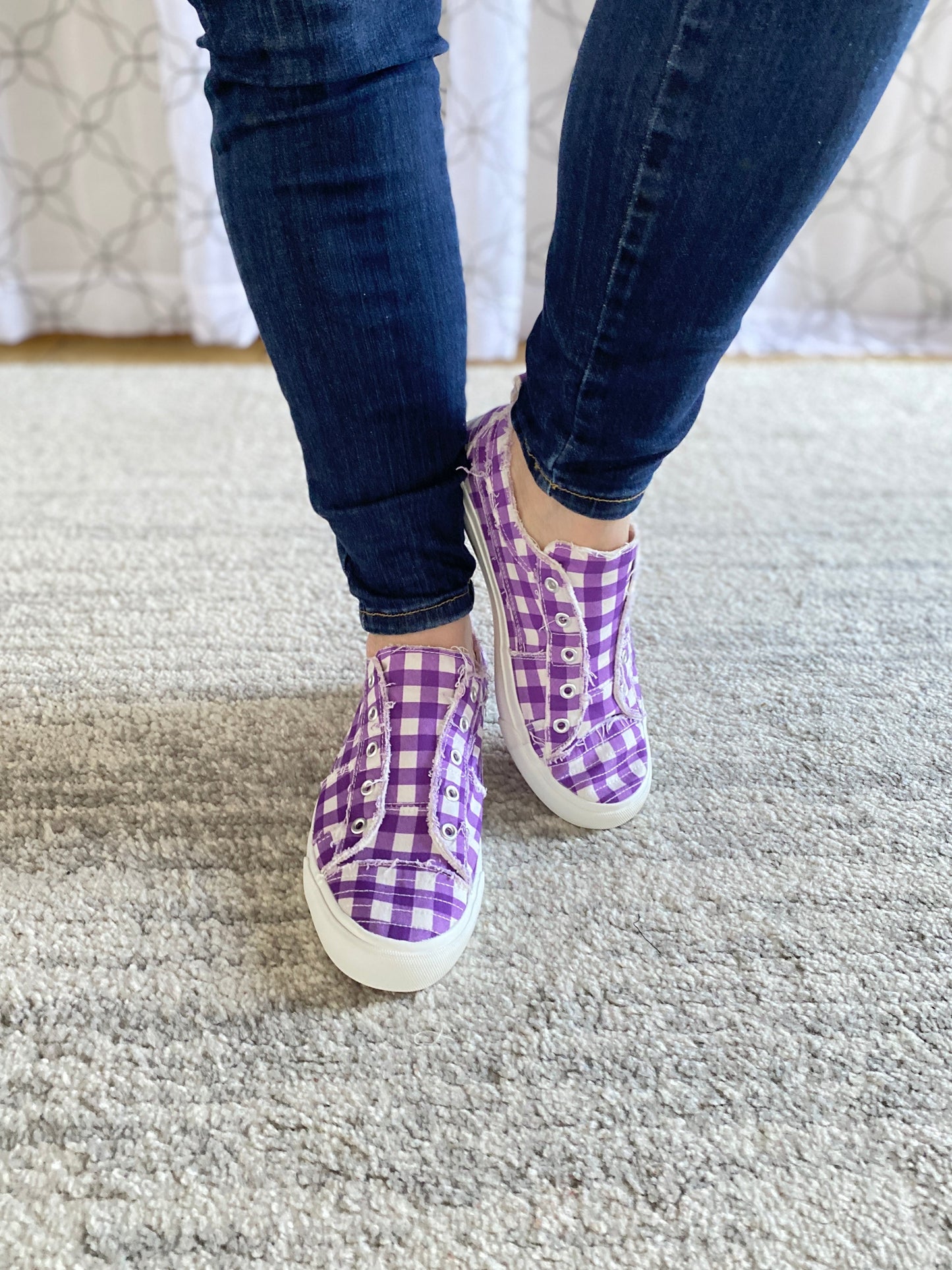 Purple Gingham Babalu Shoes
