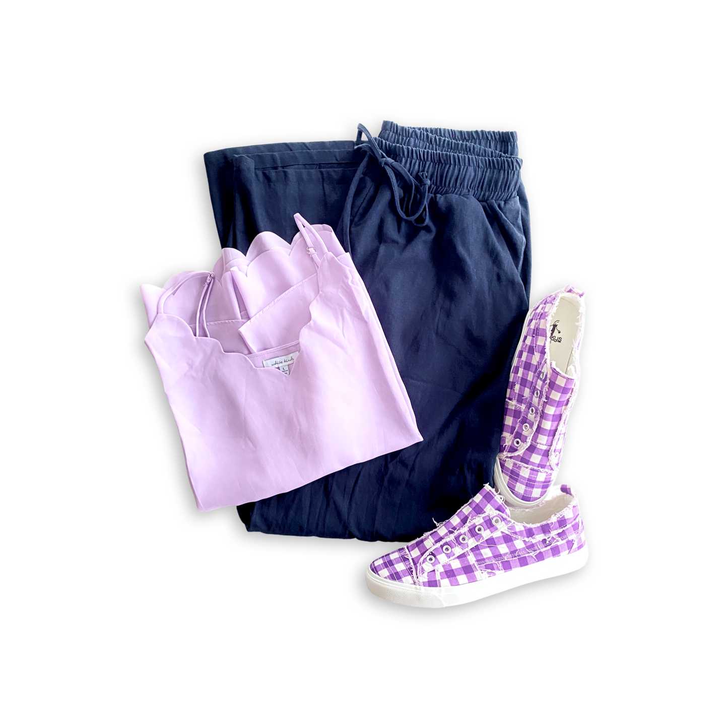 Purple Gingham Babalu Shoes
