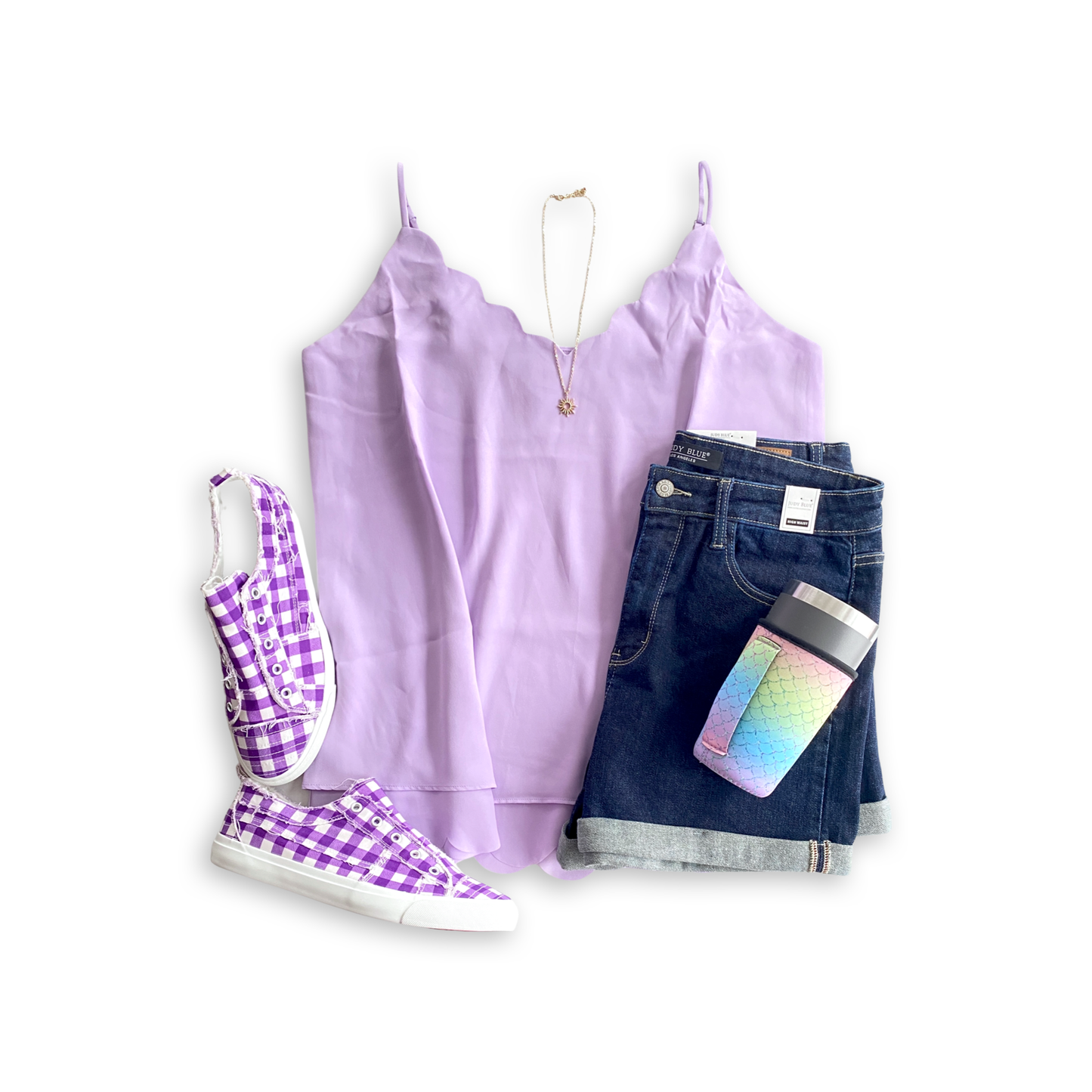 Purple Gingham Babalu Shoes