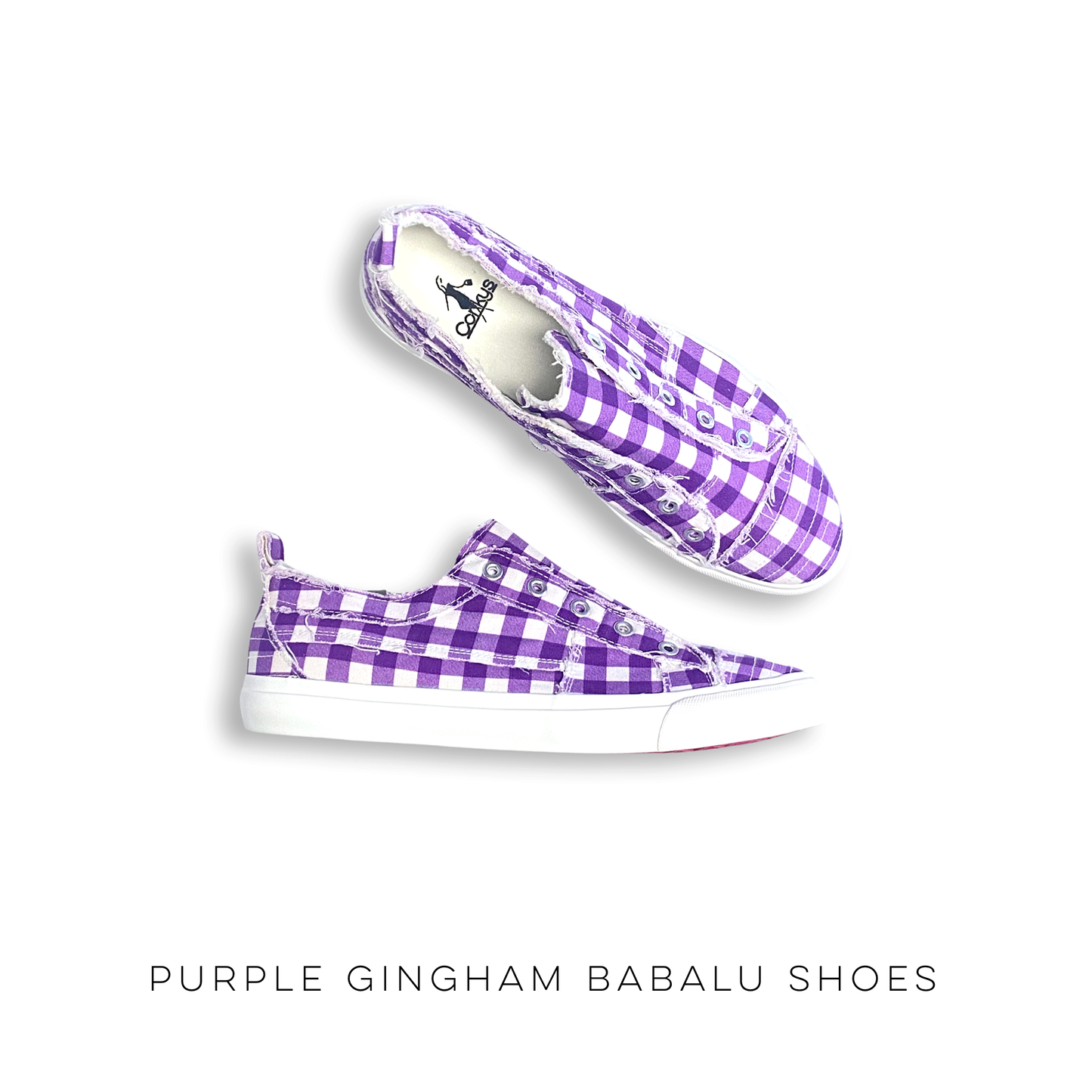 Purple Gingham Babalu Shoes