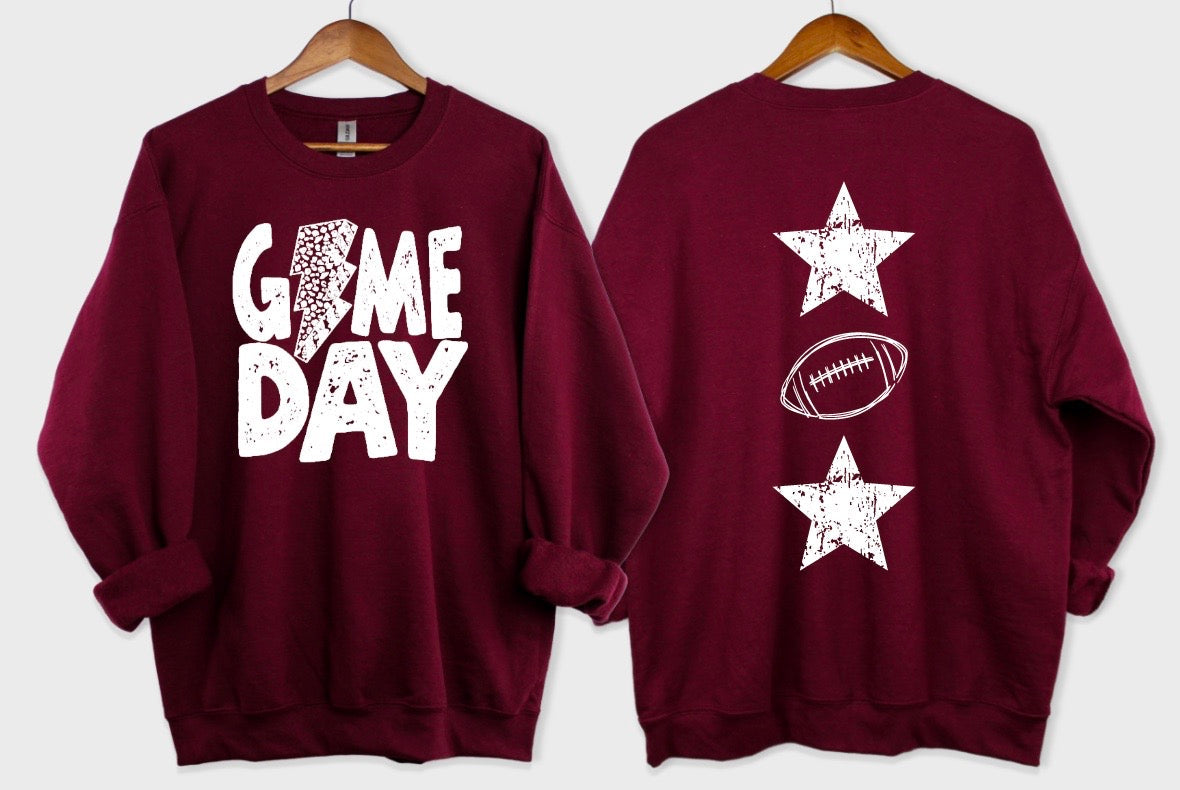 Game Day Sweatshirt Football - Multiple Color Options