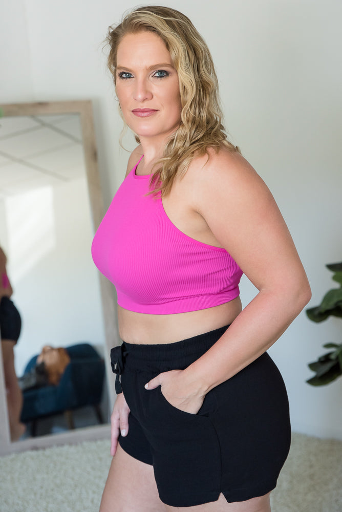 On My Way Cropped Cami in Hot Pink