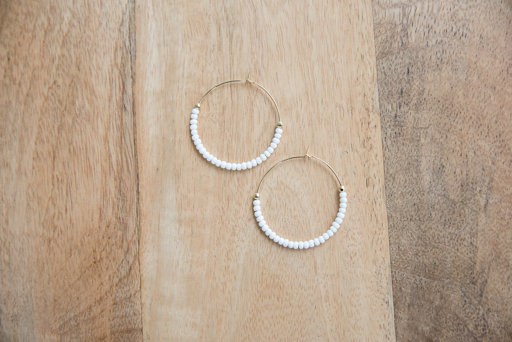 With Confidence White Earrings