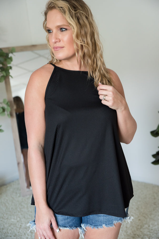 Rock & Roll Sleeveless Top in Black