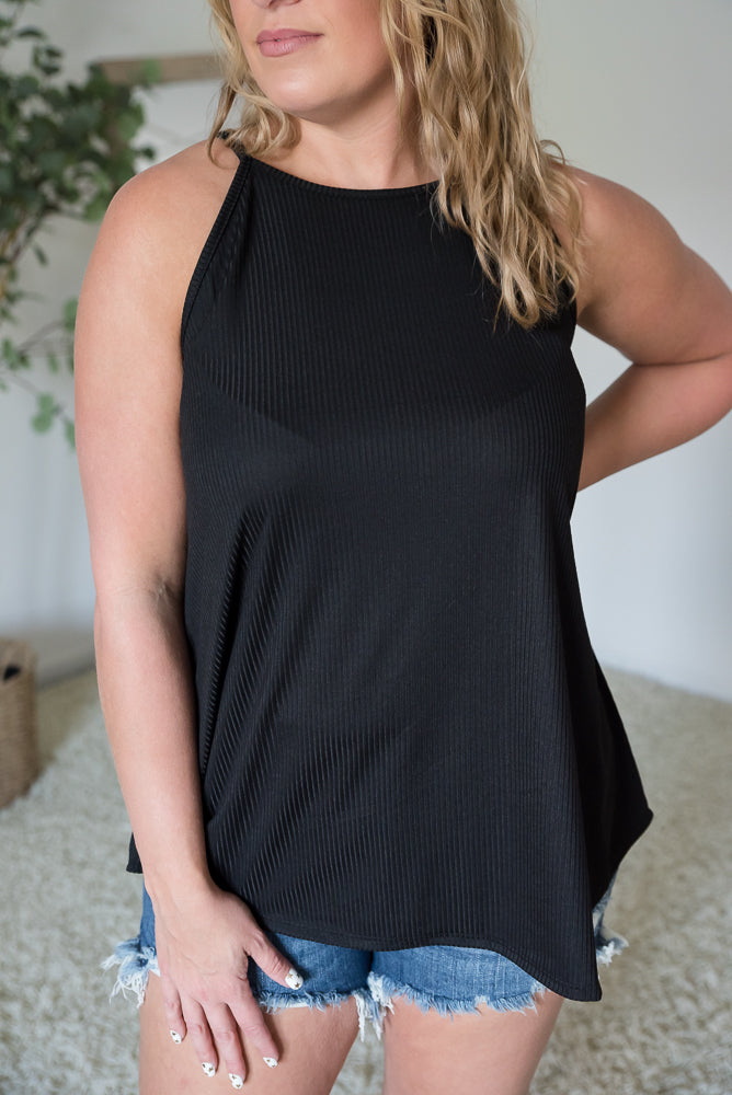 Rock & Roll Sleeveless Top in Black