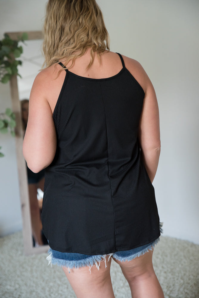 Rock & Roll Sleeveless Top in Black