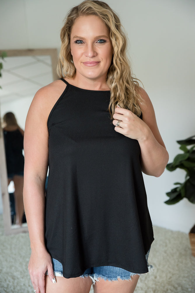 Rock & Roll Sleeveless Top in Black