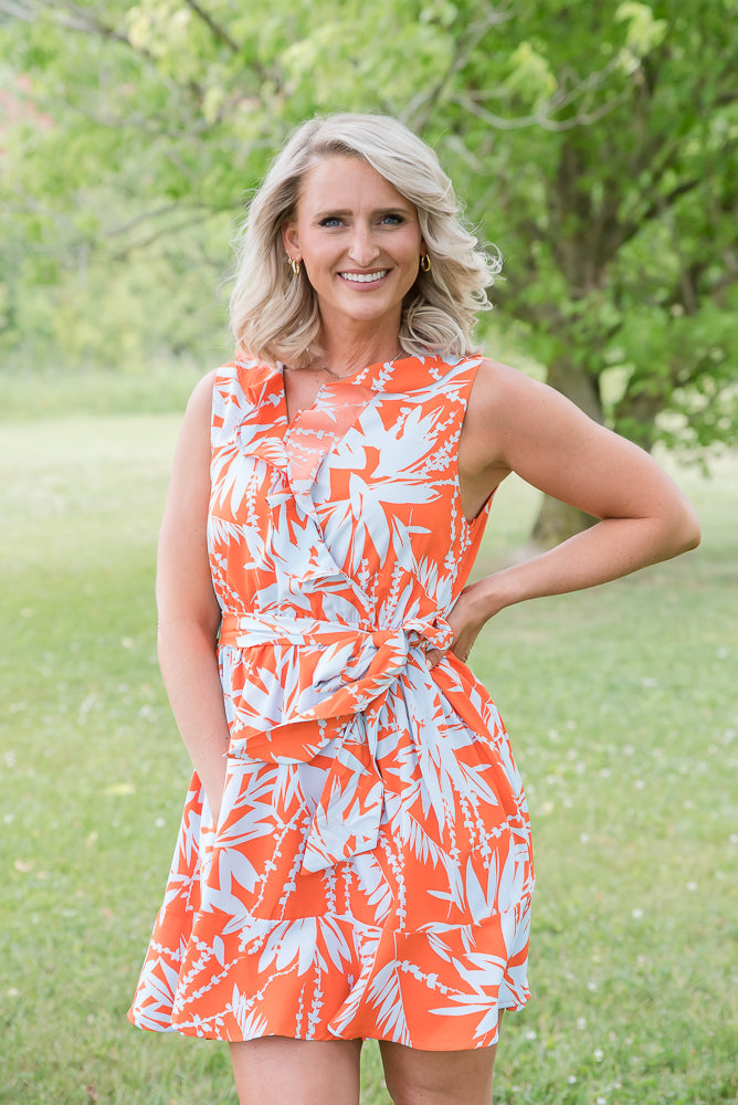 Coral Palms Dress