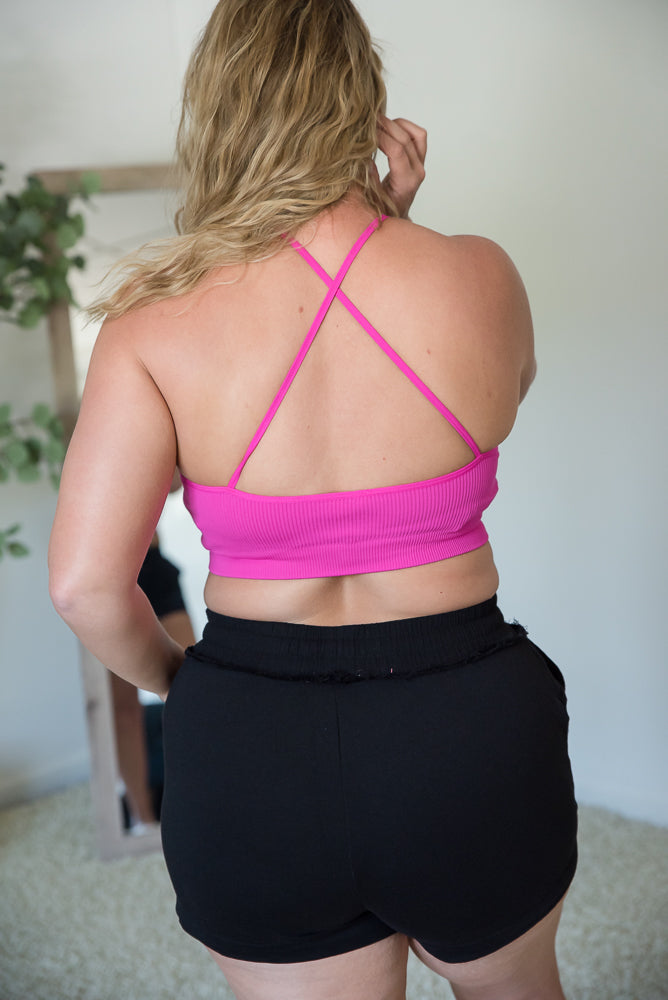 On My Way Cropped Cami in Hot Pink
