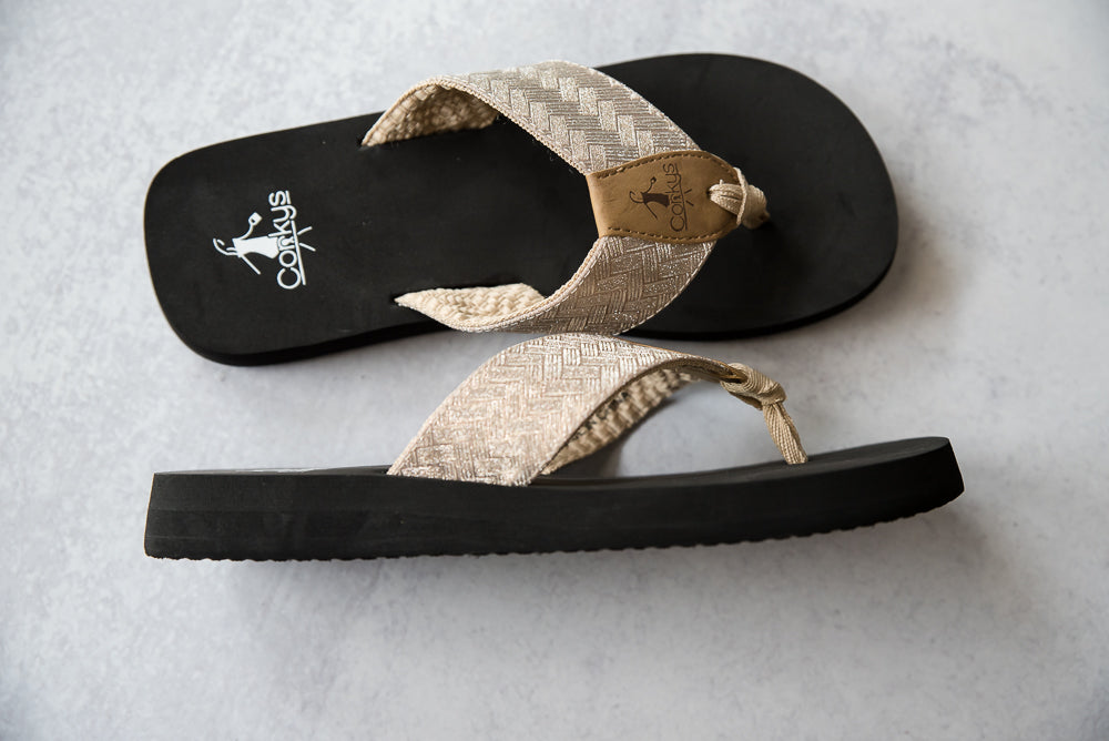Sunsational Sandals in Gold