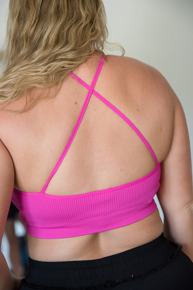 On My Way Cropped Cami in Hot Pink