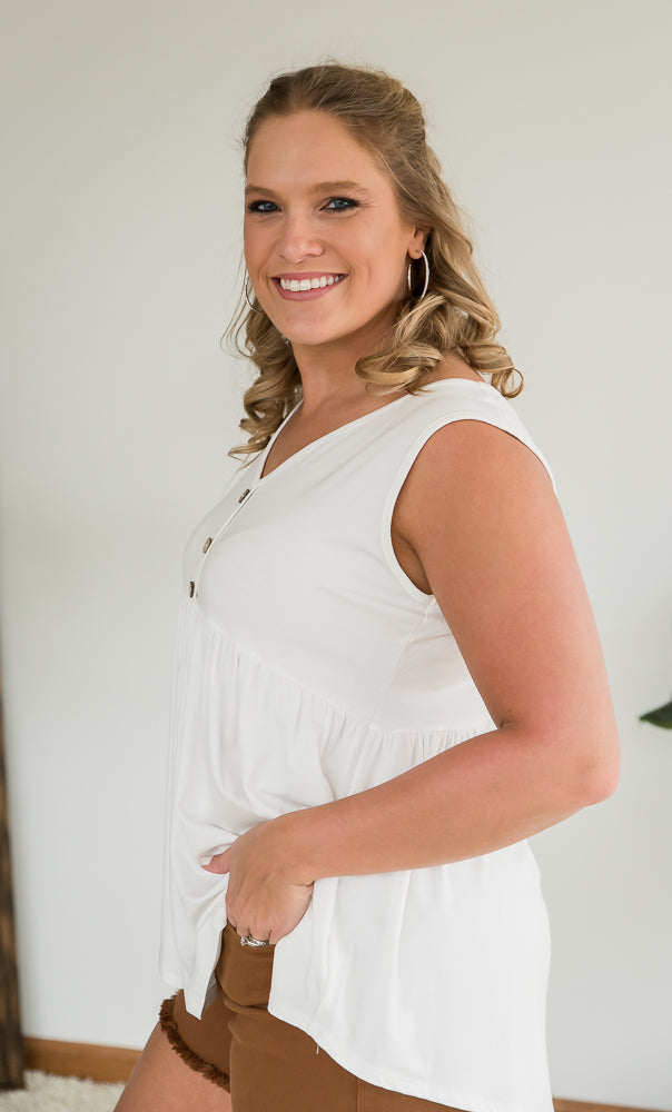 Keepin' Up Tank in Ivory