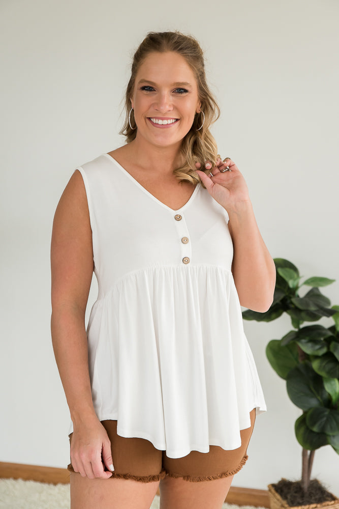 Keepin' Up Tank in Ivory