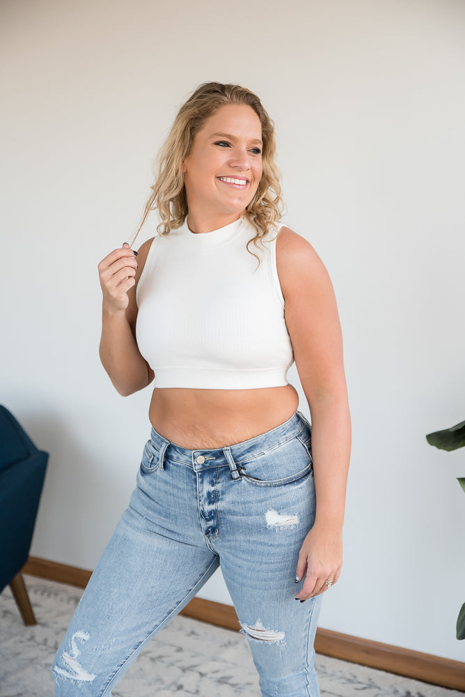 Live for the Day Crop Top in White
