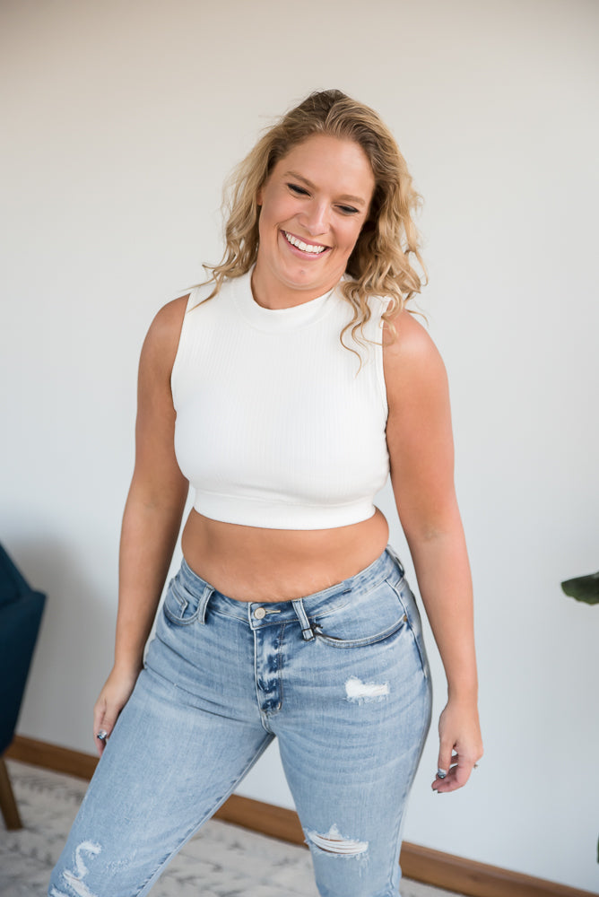 Live for the Day Crop Top in White