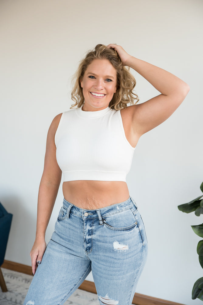 Live for the Day Crop Top in White