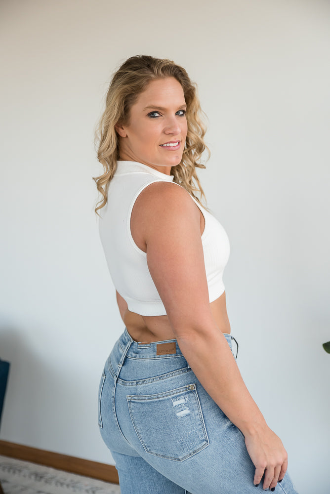 Live for the Day Crop Top in White