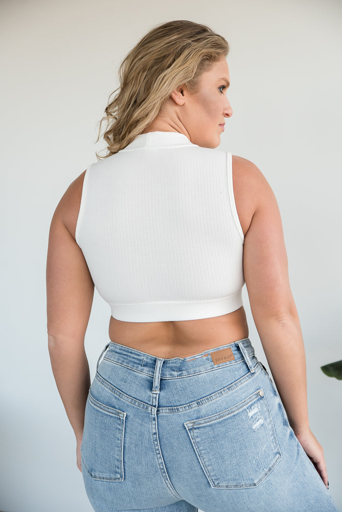 Live for the Day Crop Top in White