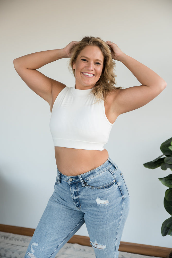 Live for the Day Crop Top in White