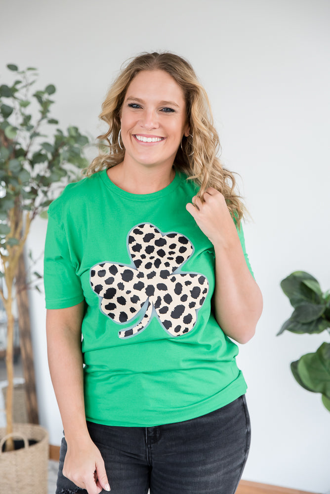 Leopard Clover Graphic Tee