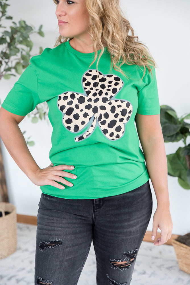 Leopard Clover Graphic Tee