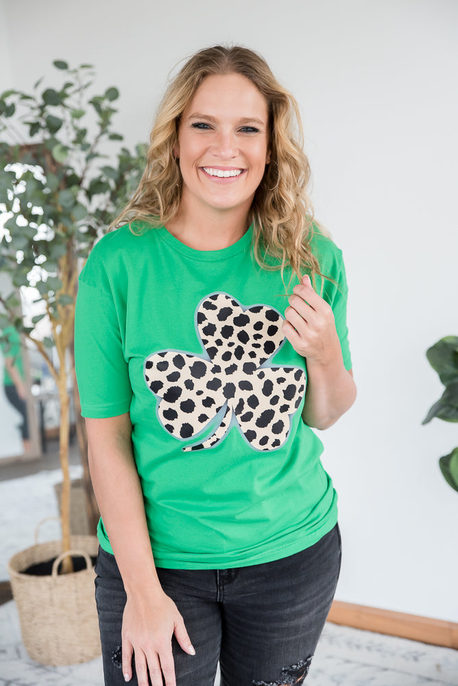 Leopard Clover Graphic Tee