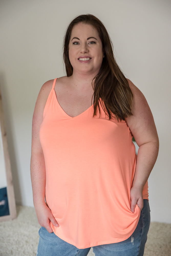 Sundown Reversible Cami in Neon Coral