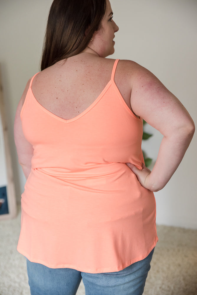 Sundown Reversible Cami in Neon Coral