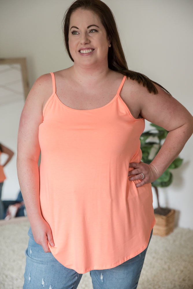 Sundown Reversible Cami in Neon Coral