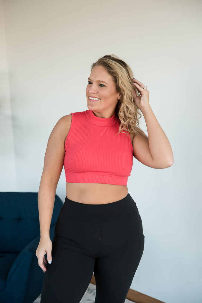 Live for the Day Crop Top in Coral