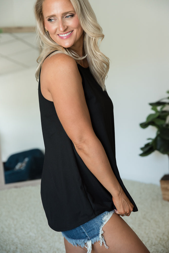 Rock & Roll Sleeveless Top in Black