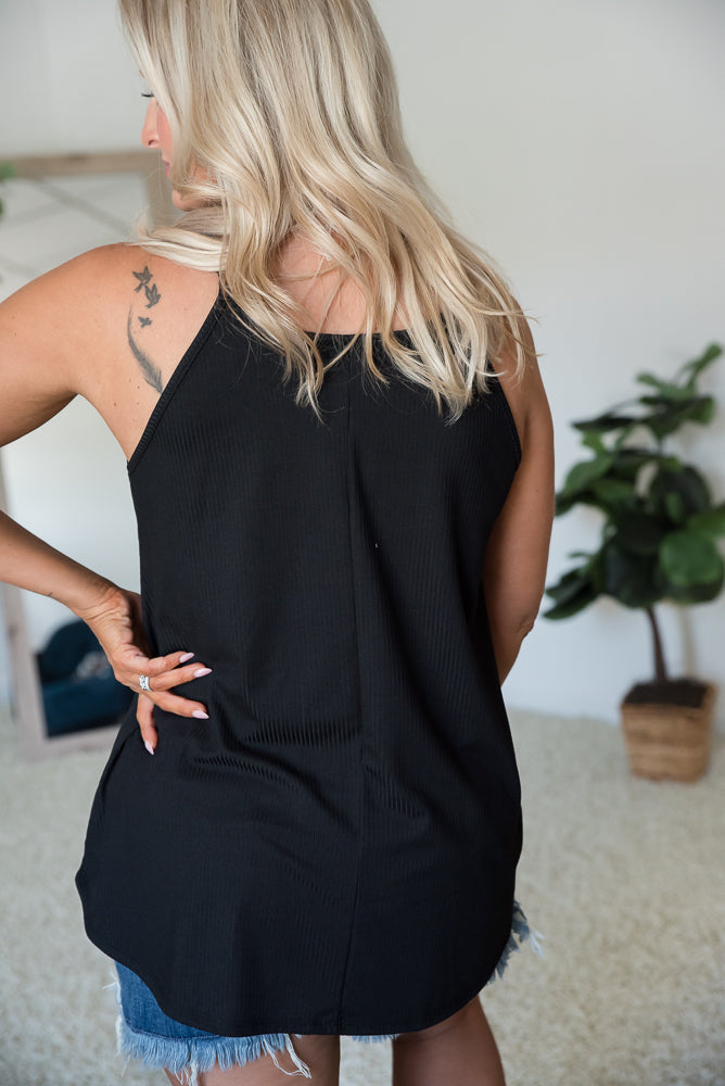 Rock & Roll Sleeveless Top in Black
