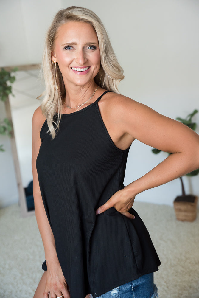 Rock & Roll Sleeveless Top in Black