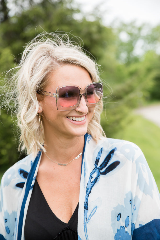 The Megan Sunglasses in Pink & Gray