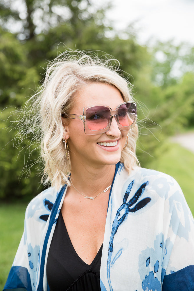 The Megan Sunglasses in Pink & Gray