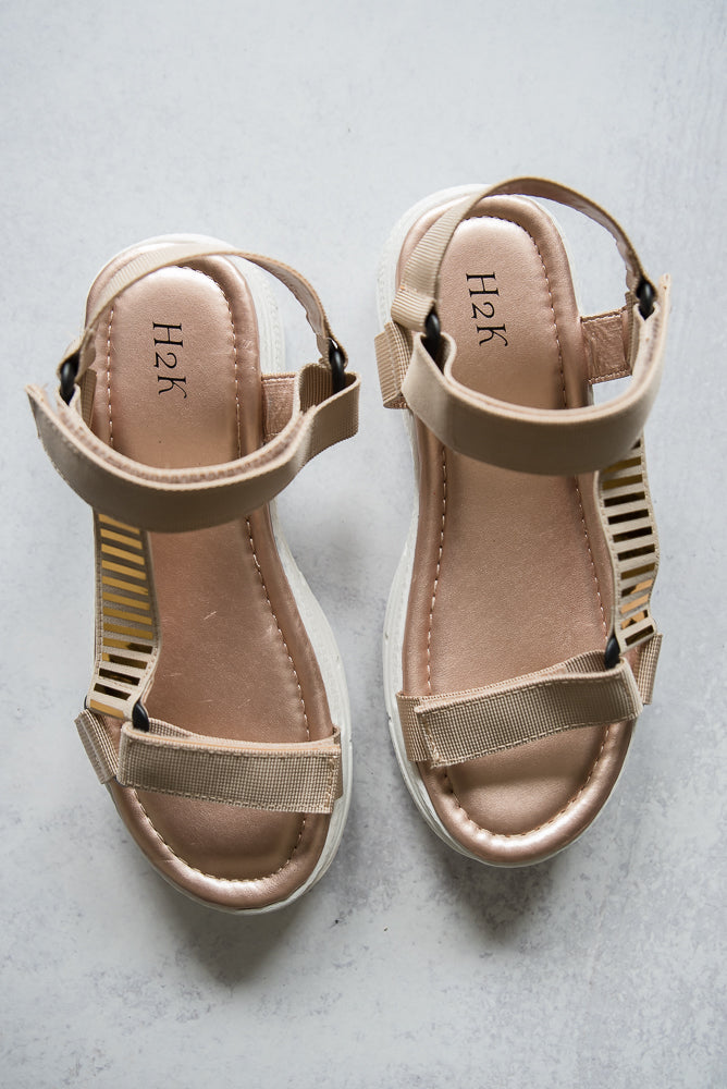 On The Move Sandals in Rose Gold