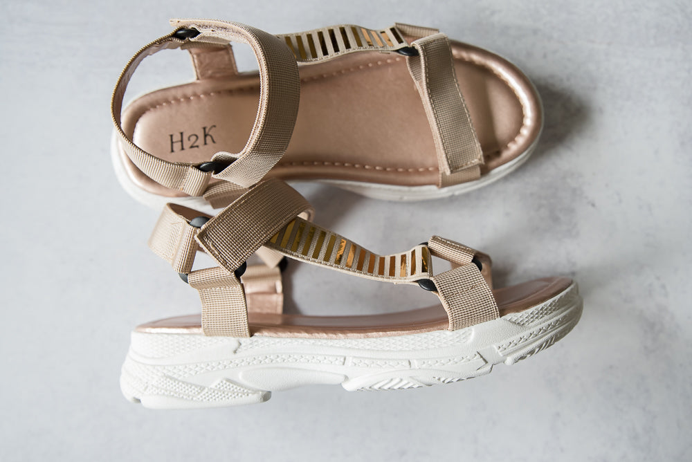 On The Move Sandals in Rose Gold