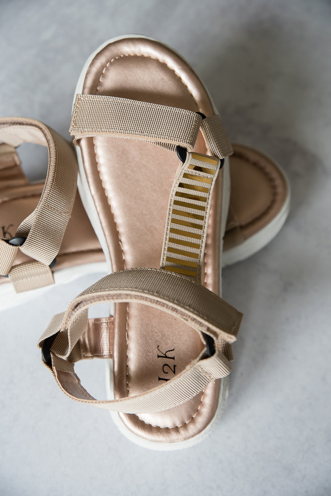 On The Move Sandals in Rose Gold